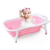 Collapsible Baby Bath Tub Portable Infant Shower Tube Newborn Wash Foldable Bathtub